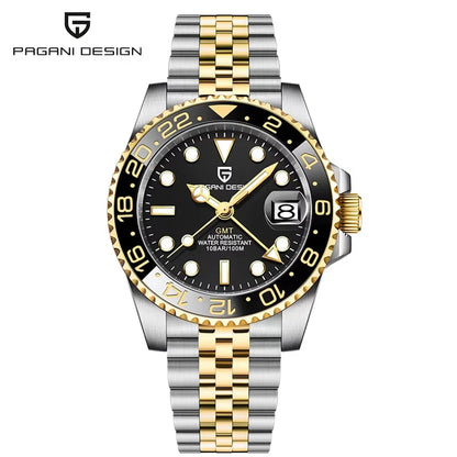 40Mm GMT Men'S Mechanical Watches Rubber Strap Rotating Bezel 100 Waterproof Sports Wristwatch Mens Business Clock
