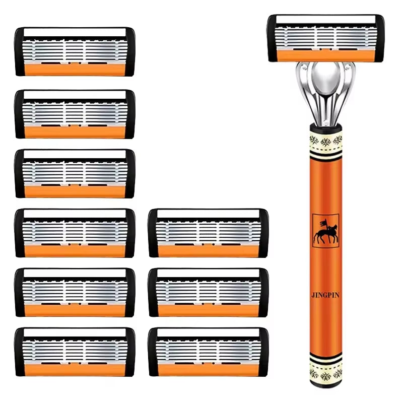 Experience the Ultimate Shave with Our 6-Layers High-Quality Stainless Steel Razor Set for Men