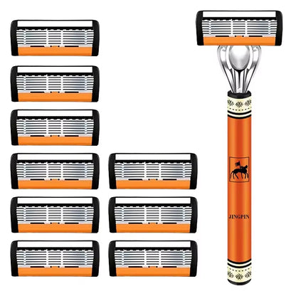 Experience the Ultimate Shave with Our 6-Layers High-Quality Stainless Steel Razor Set for Men