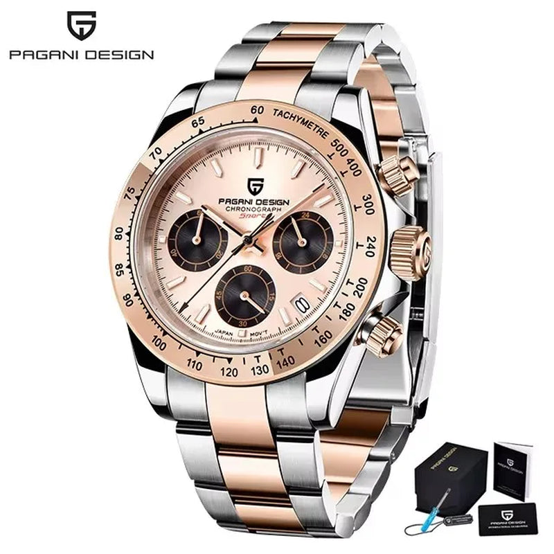 2026 New  Top Brand Men'S Sports Quartz Watches Sapphire Stainless Steel Waterproof Chronograph Luxury Reloj Hombre