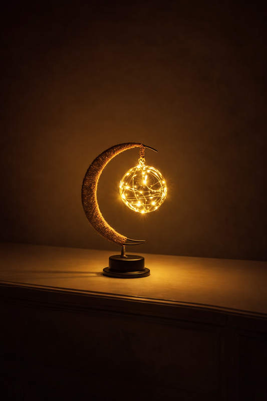 Lune Élégante - Sculpture Lumineuse 3D