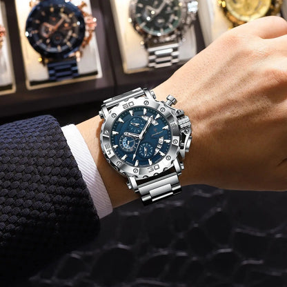 Luxury Watch for Men Calendar Luminous Waterproof Man Clock Male Chronograph Stainless Steel Men'S Quartz Watches Reloj