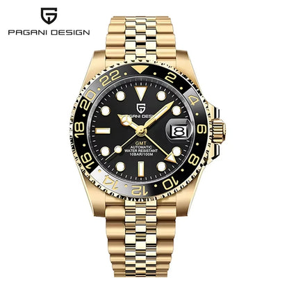 40Mm GMT Men'S Mechanical Watches Rubber Strap Rotating Bezel 100 Waterproof Sports Wristwatch Mens Business Clock