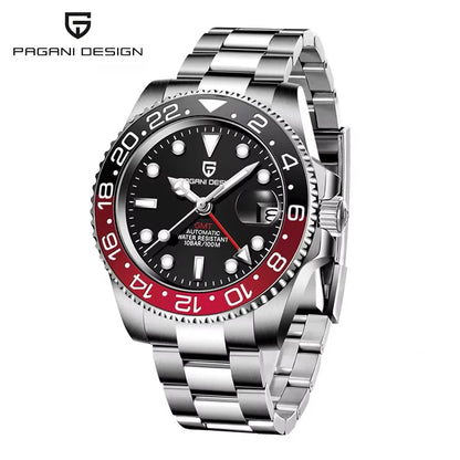 40Mm GMT Men'S Mechanical Watches Rubber Strap Rotating Bezel 100 Waterproof Sports Wristwatch Mens Business Clock