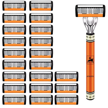 Experience the Ultimate Shave with Our 6-Layers High-Quality Stainless Steel Razor Set for Men