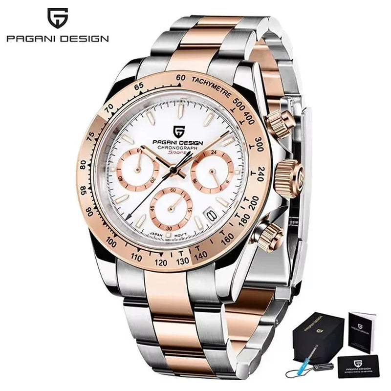 2026 New  Top Brand Men'S Sports Quartz Watches Sapphire Stainless Steel Waterproof Chronograph Luxury Reloj Hombre