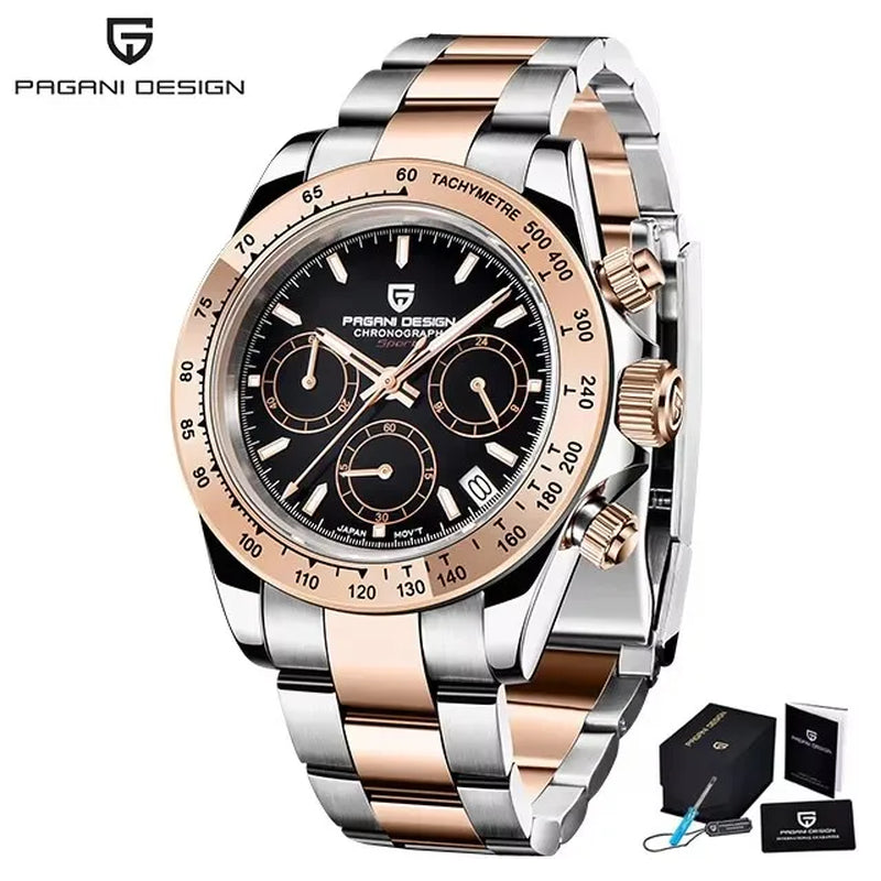 2026 New  Top Brand Men'S Sports Quartz Watches Sapphire Stainless Steel Waterproof Chronograph Luxury Reloj Hombre